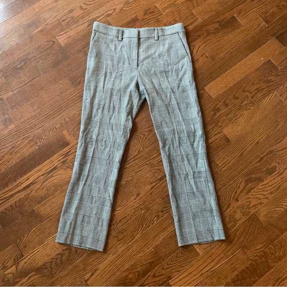 FRAME WOMEN'S BLACK WHITE HOUNDSTOOTH WOOL BLEND ANKLE TROUSERS PANTS - NWT - Picture 2 of 15